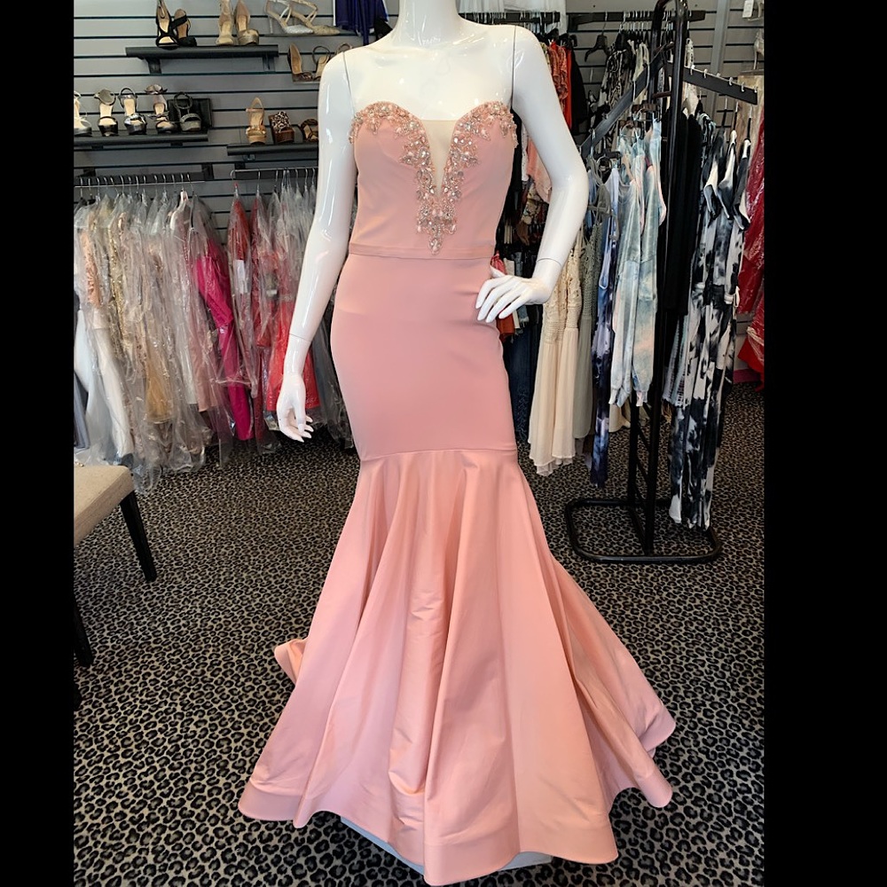 Blush Terani strapless mermaid gown